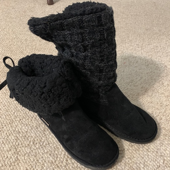 Black Muk Luks size 7 cozy foldable boots - Picture 2 of 6